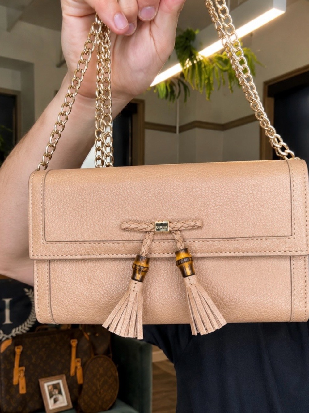 ✨ Authentic Gucci Bamboo Tassel long wallet chain added